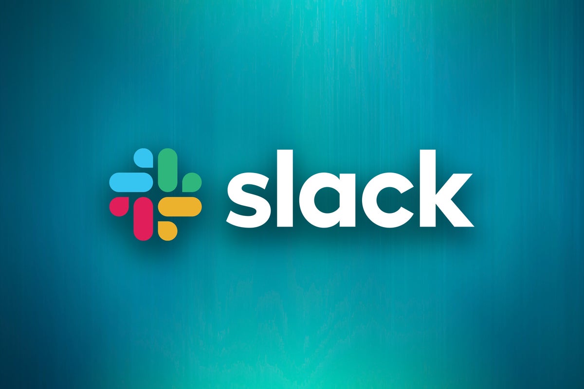 Slack logo, with background by Mudassir Ali, via Pexels